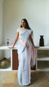 Handwoven Linen Striped Saree